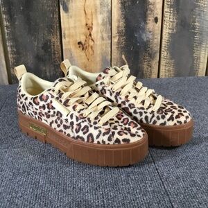 Puma Mayze Leopard print platform fashion sneakers women’s size 9